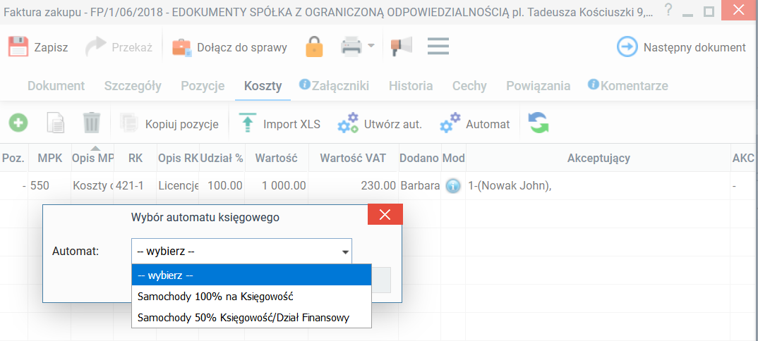 Obieg Faktur Zakupu